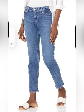 PAIGE Blue Cropped Ankle Jeans